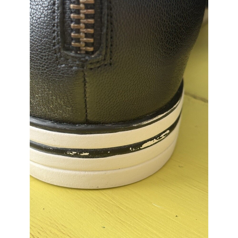 Eileen Fisher Women's Size 10 Black Leather Gladiator Sneaker Sandal with Zip - Picture 2 of 8